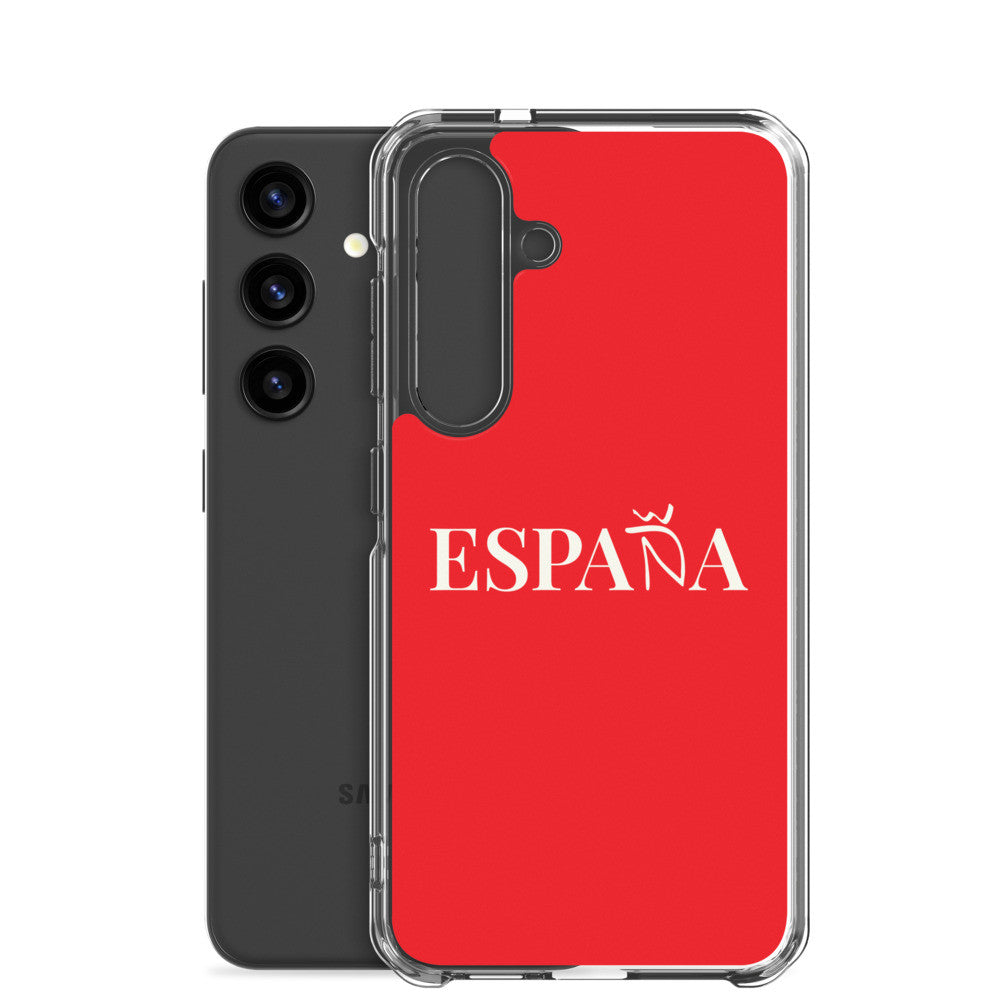 Carcasa transparente Samsung ESPAÑA roja
