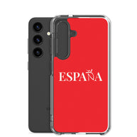 Carcasa transparente Samsung ESPAÑA roja