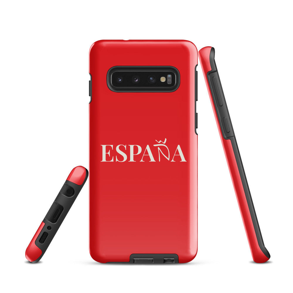 Carcasa dura (tough) Samsung ESPAÑA roja letra blanca