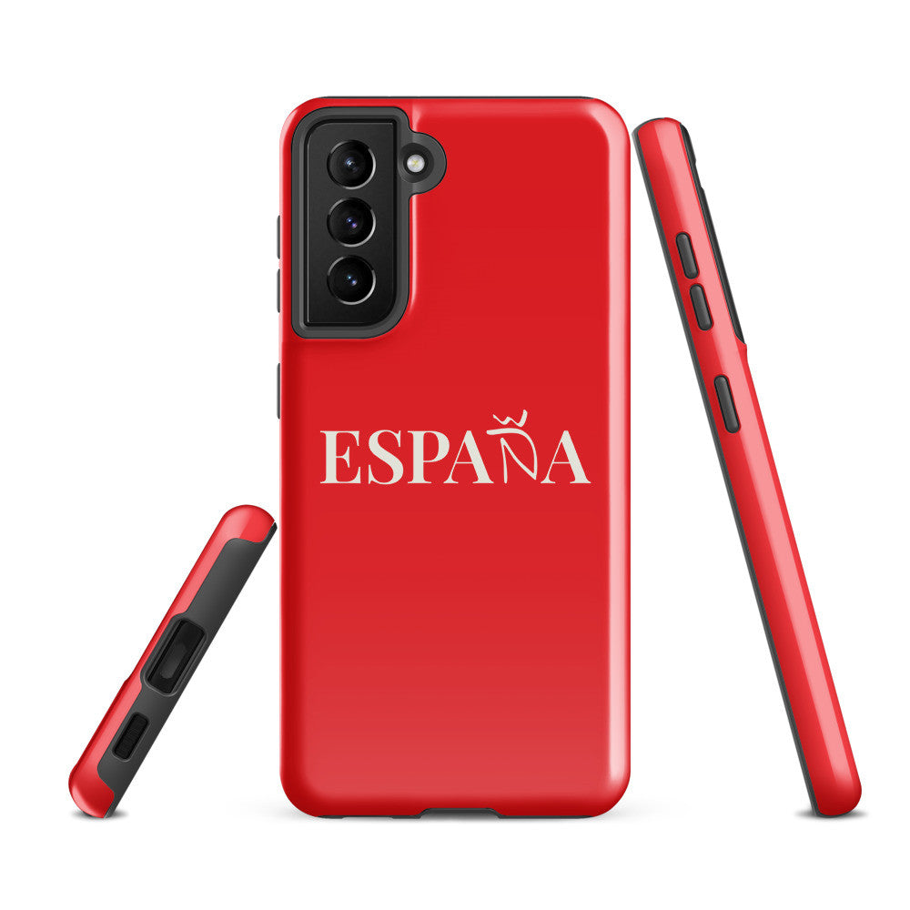 Carcasa dura (tough) Samsung ESPAÑA roja letra blanca
