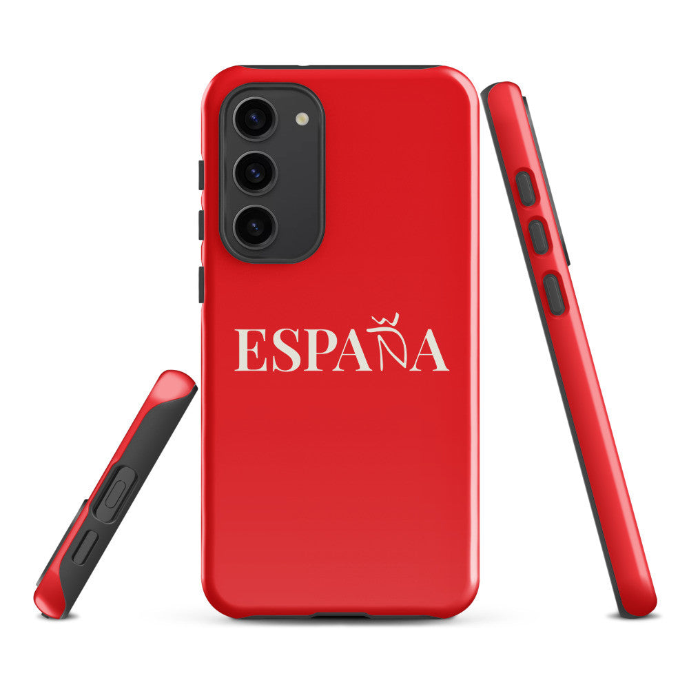 Carcasa dura (tough) Samsung ESPAÑA roja letra blanca