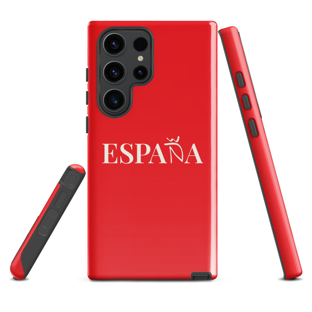 Carcasa dura (tough) Samsung ESPAÑA roja letra blanca