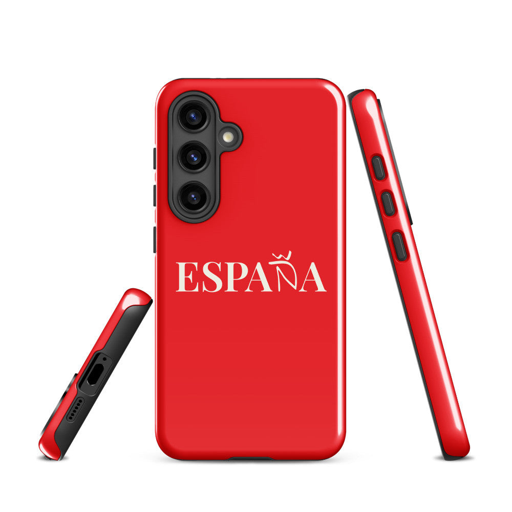 Carcasa dura (tough) Samsung ESPAÑA roja letra blanca