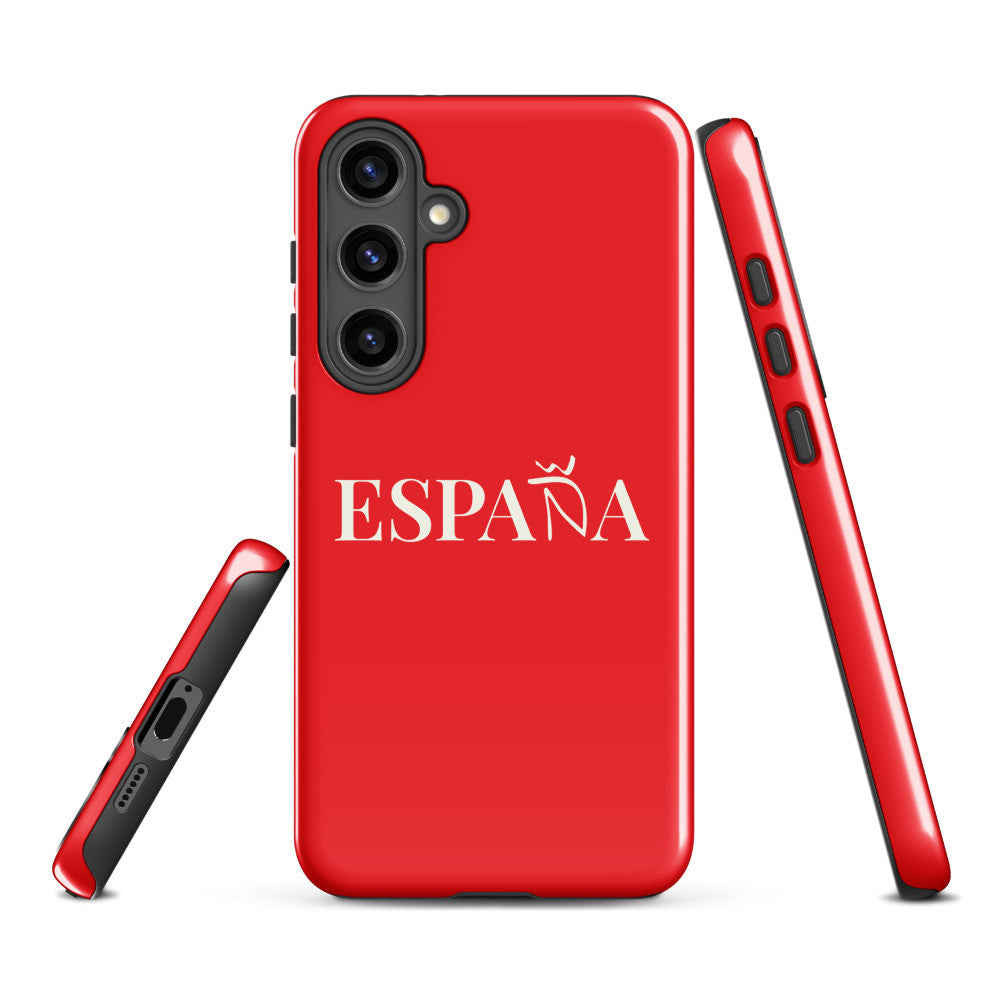 Carcasa dura (tough) Samsung ESPAÑA roja letra blanca