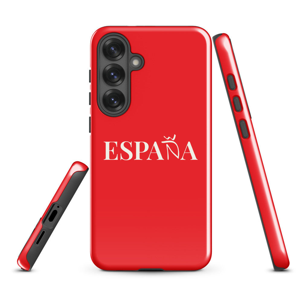 Carcasa dura (tough) Samsung ESPAÑA roja letra blanca