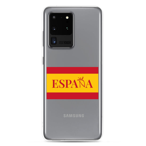 Carcasa transparente Samsung ESPAÑA con bandera pequeña
