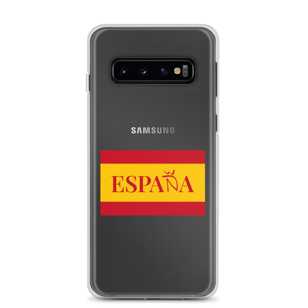Carcasa transparente Samsung ESPAÑA con bandera pequeña