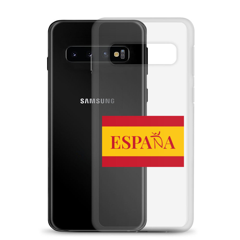 Carcasa transparente Samsung ESPAÑA con bandera pequeña