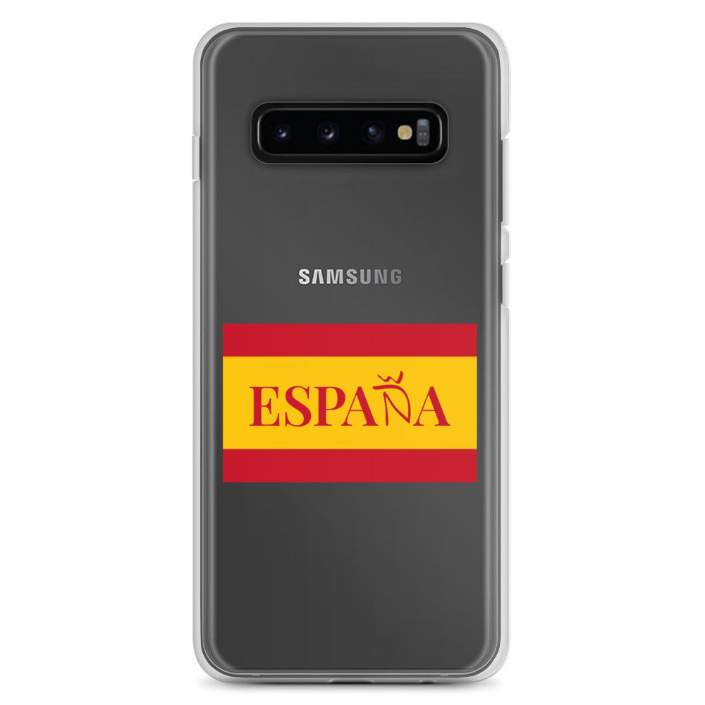 Carcasa transparente Samsung ESPAÑA con bandera pequeña