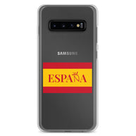 Carcasa transparente Samsung ESPAÑA con bandera pequeña