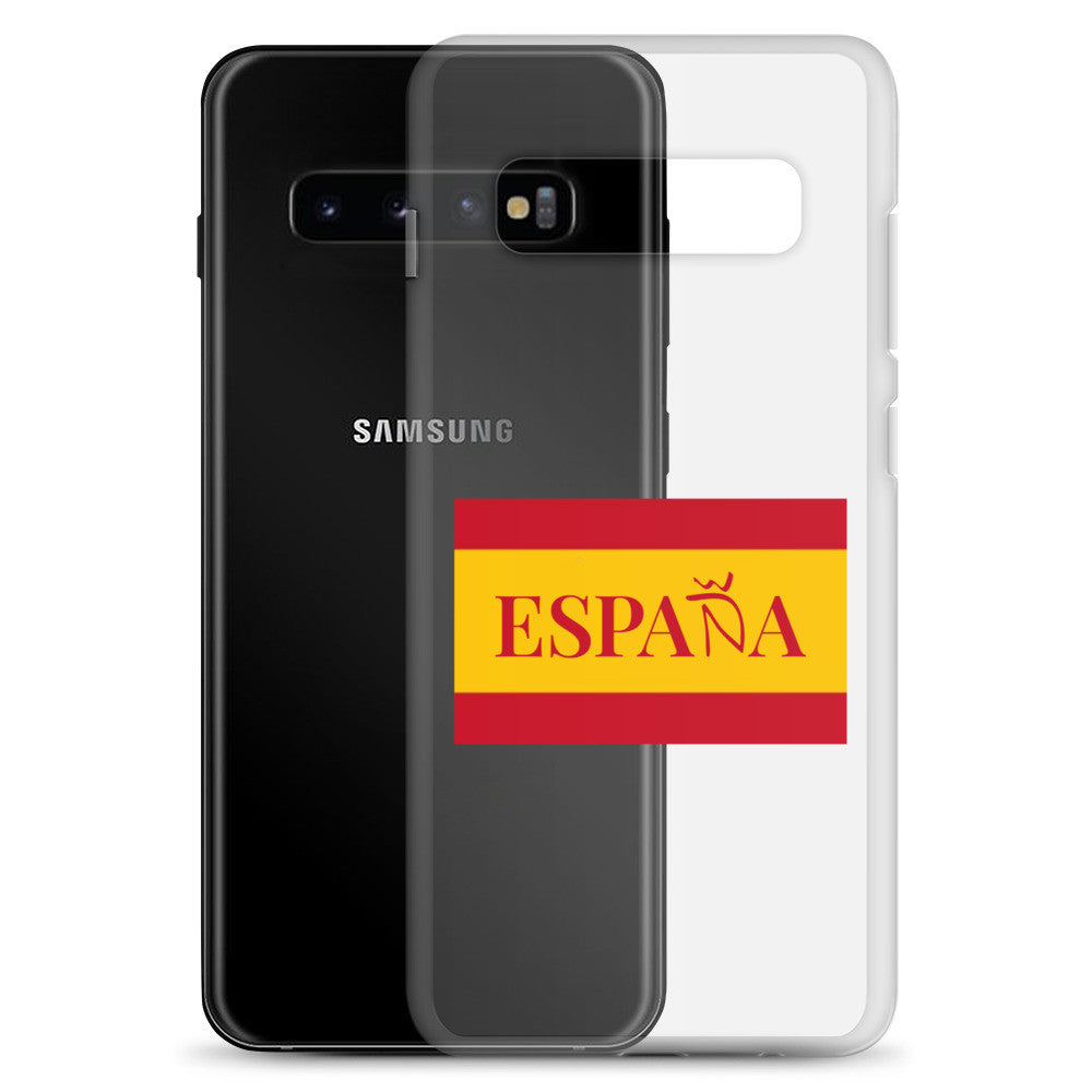 Carcasa transparente Samsung ESPAÑA con bandera pequeña