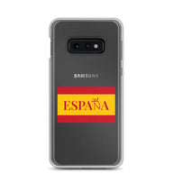 Carcasa transparente Samsung ESPAÑA con bandera pequeña