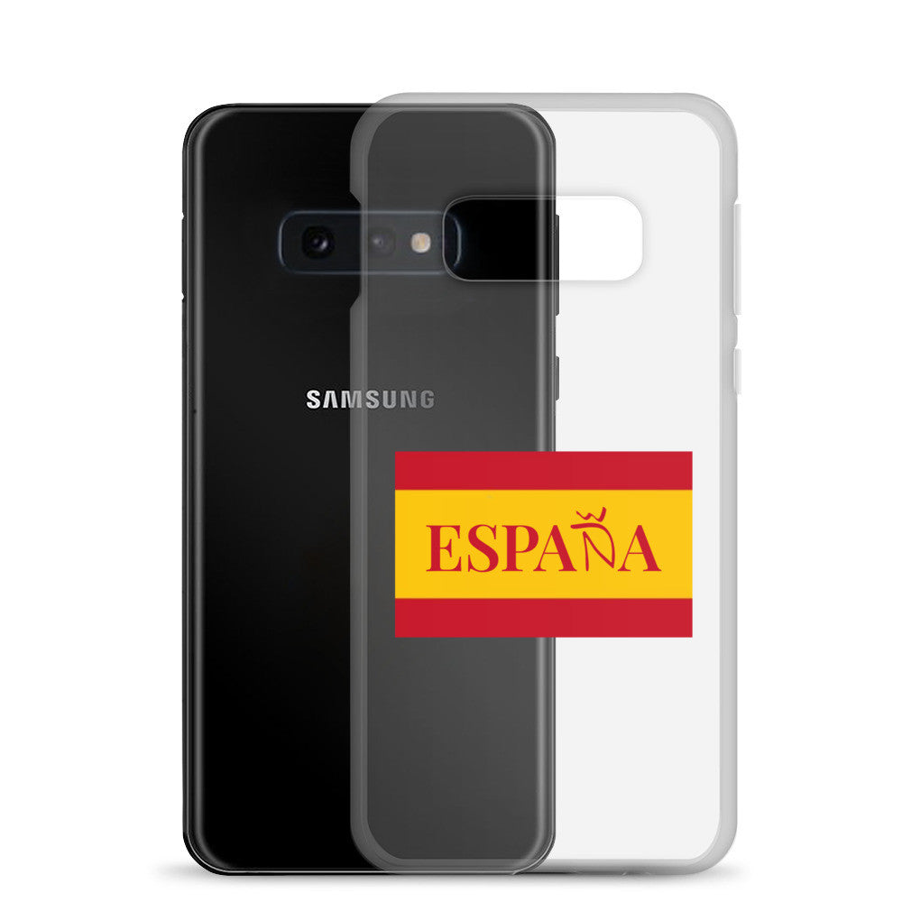 Carcasa transparente Samsung ESPAÑA con bandera pequeña