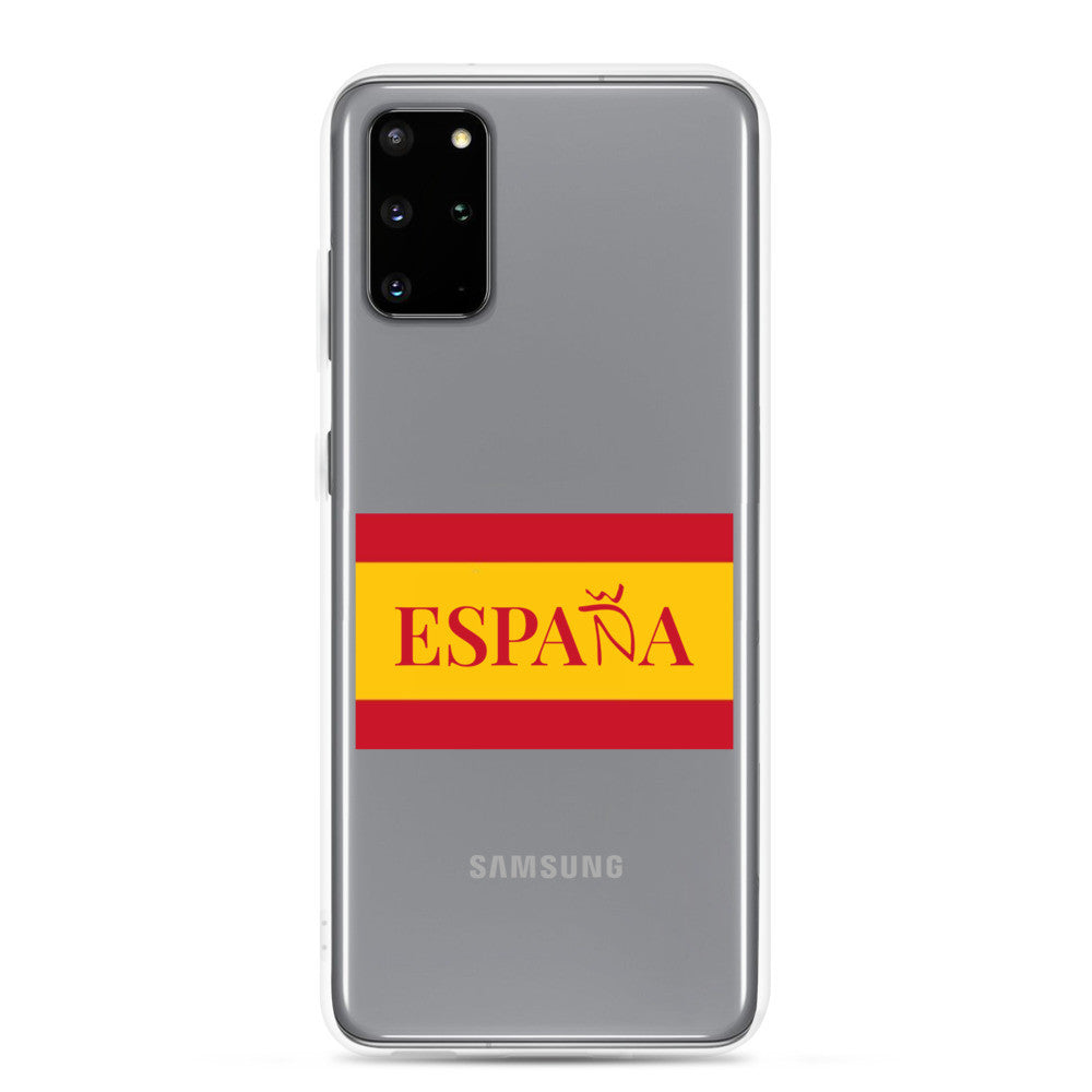 Carcasa transparente Samsung ESPAÑA con bandera pequeña