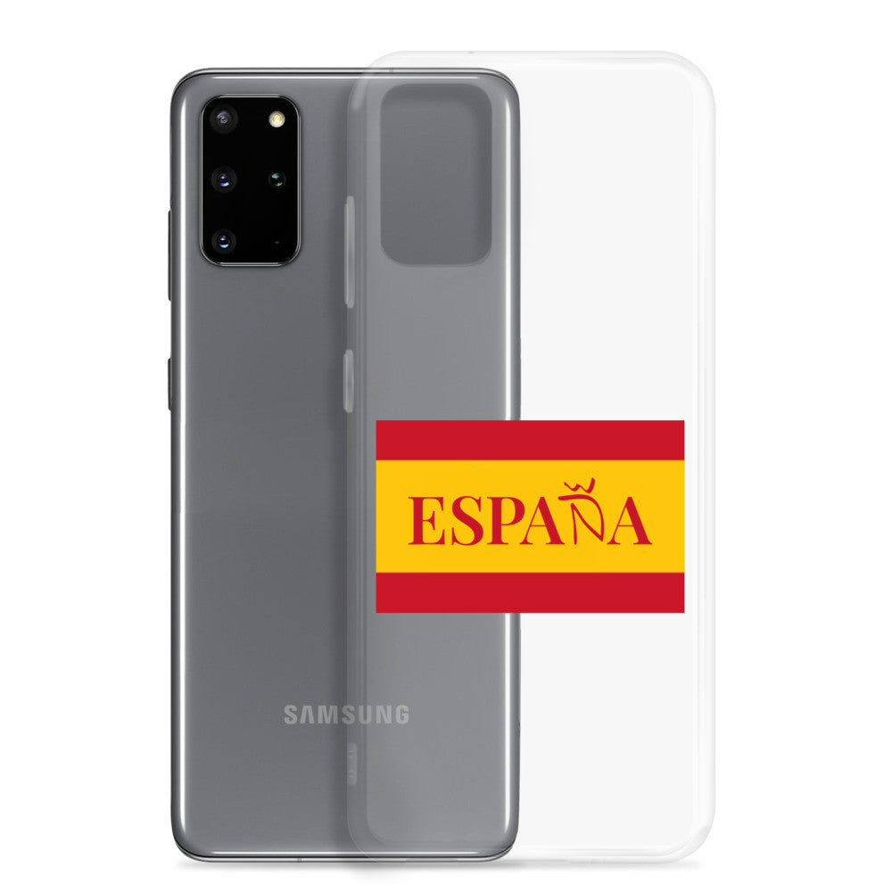 Carcasa transparente Samsung ESPAÑA con bandera pequeña