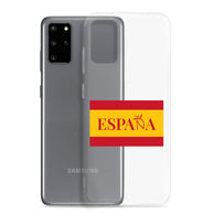Carcasa transparente Samsung ESPAÑA con bandera pequeña