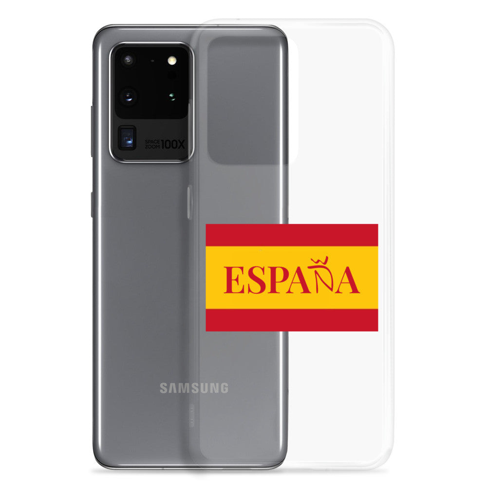 Carcasa transparente Samsung ESPAÑA con bandera pequeña
