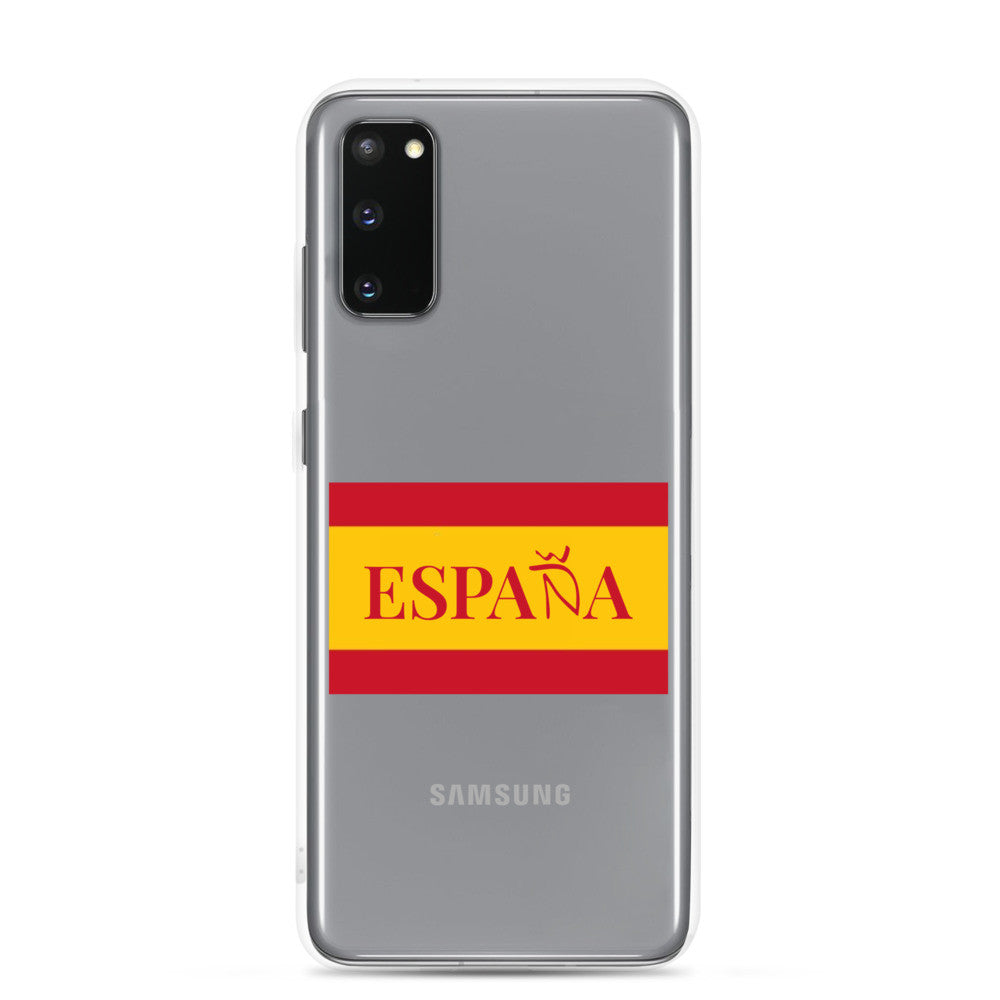 Carcasa transparente Samsung ESPAÑA con bandera pequeña