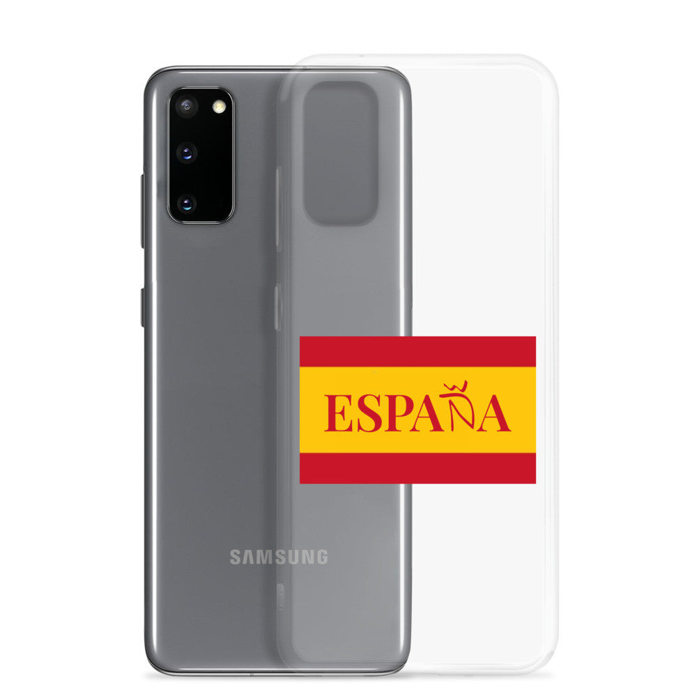 Carcasa transparente Samsung ESPAÑA con bandera pequeña