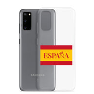 Carcasa transparente Samsung ESPAÑA con bandera pequeña