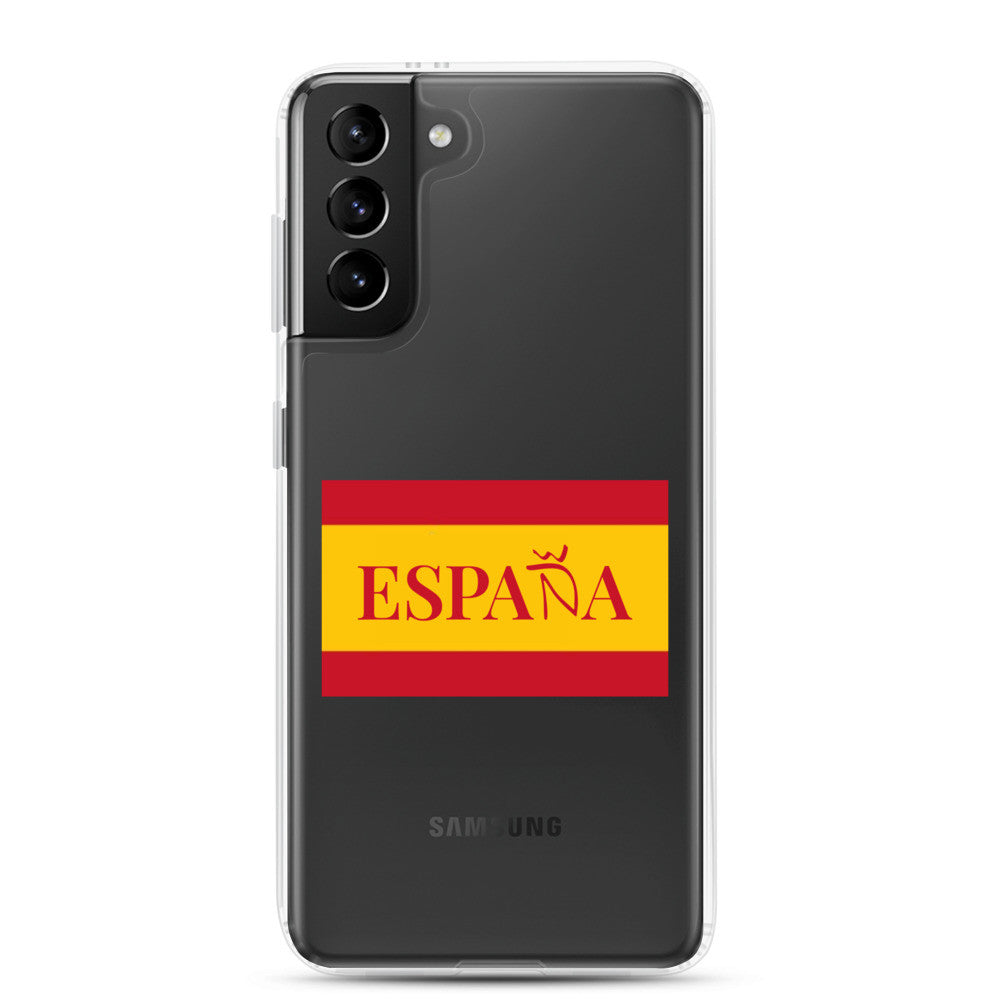 Carcasa transparente Samsung ESPAÑA con bandera pequeña