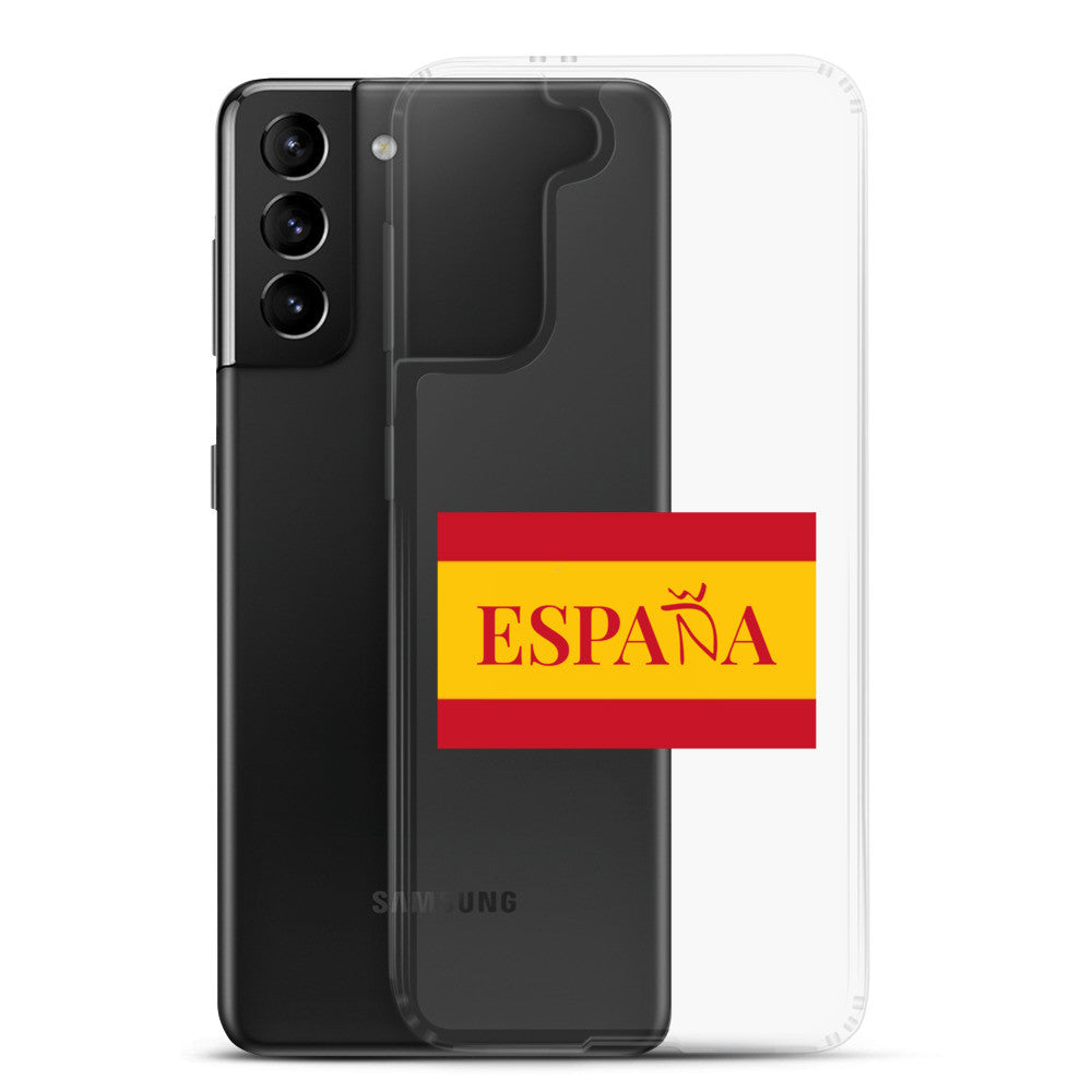 Carcasa transparente Samsung ESPAÑA con bandera pequeña