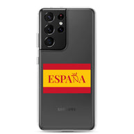 Carcasa transparente Samsung ESPAÑA con bandera pequeña