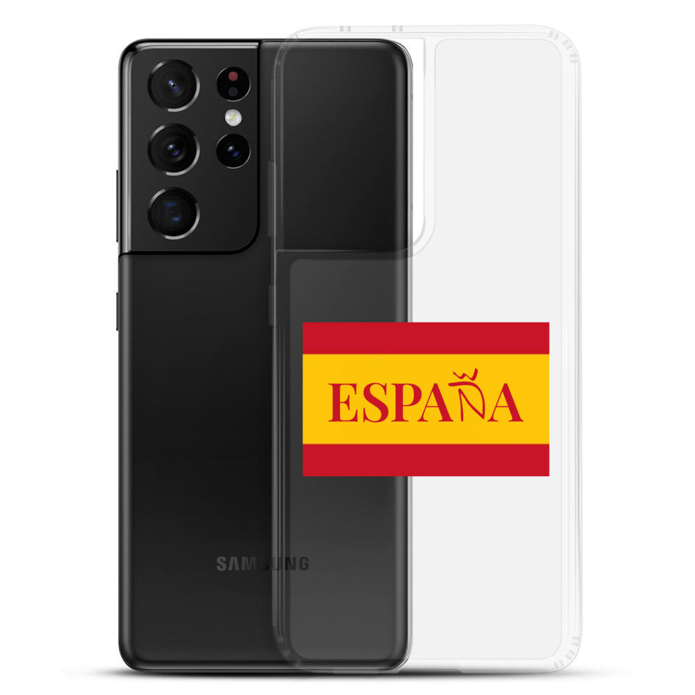 Carcasa transparente Samsung ESPAÑA con bandera pequeña