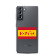 Carcasa transparente Samsung ESPAÑA con bandera pequeña