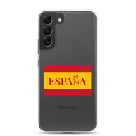 Carcasa transparente Samsung ESPAÑA con bandera pequeña