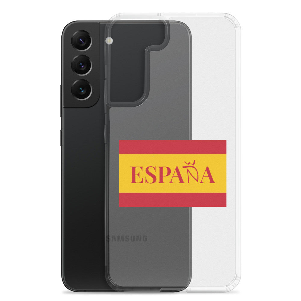 Carcasa transparente Samsung ESPAÑA con bandera pequeña