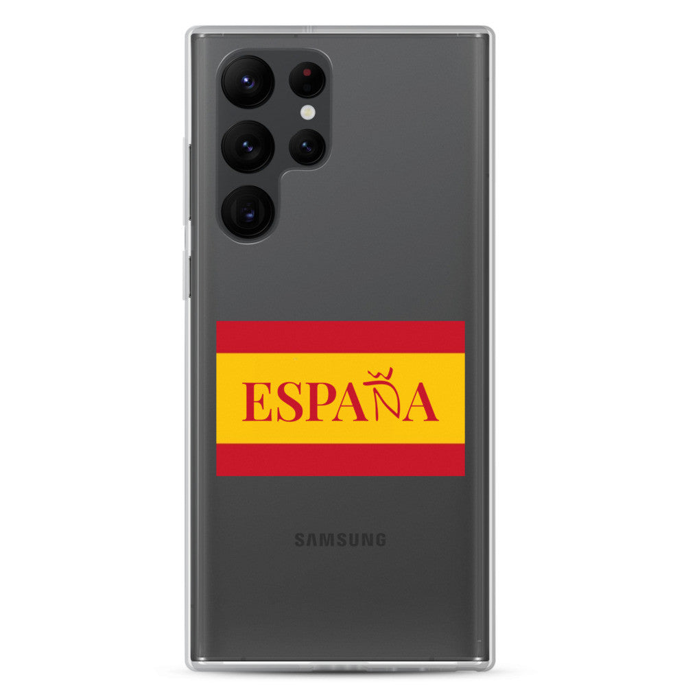 Carcasa transparente Samsung ESPAÑA con bandera pequeña