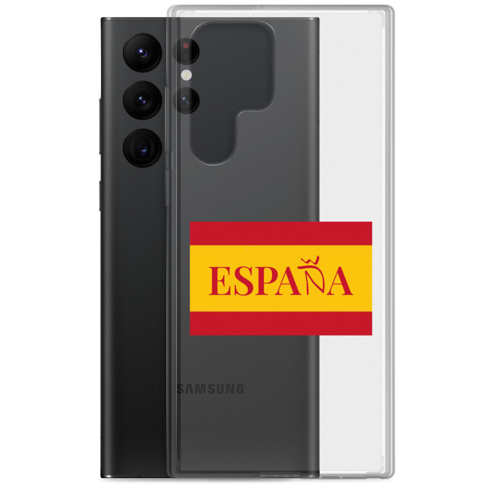 Carcasa transparente Samsung ESPAÑA con bandera pequeña