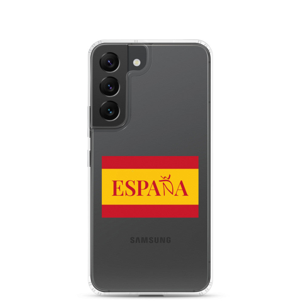 Carcasa transparente Samsung ESPAÑA con bandera pequeña