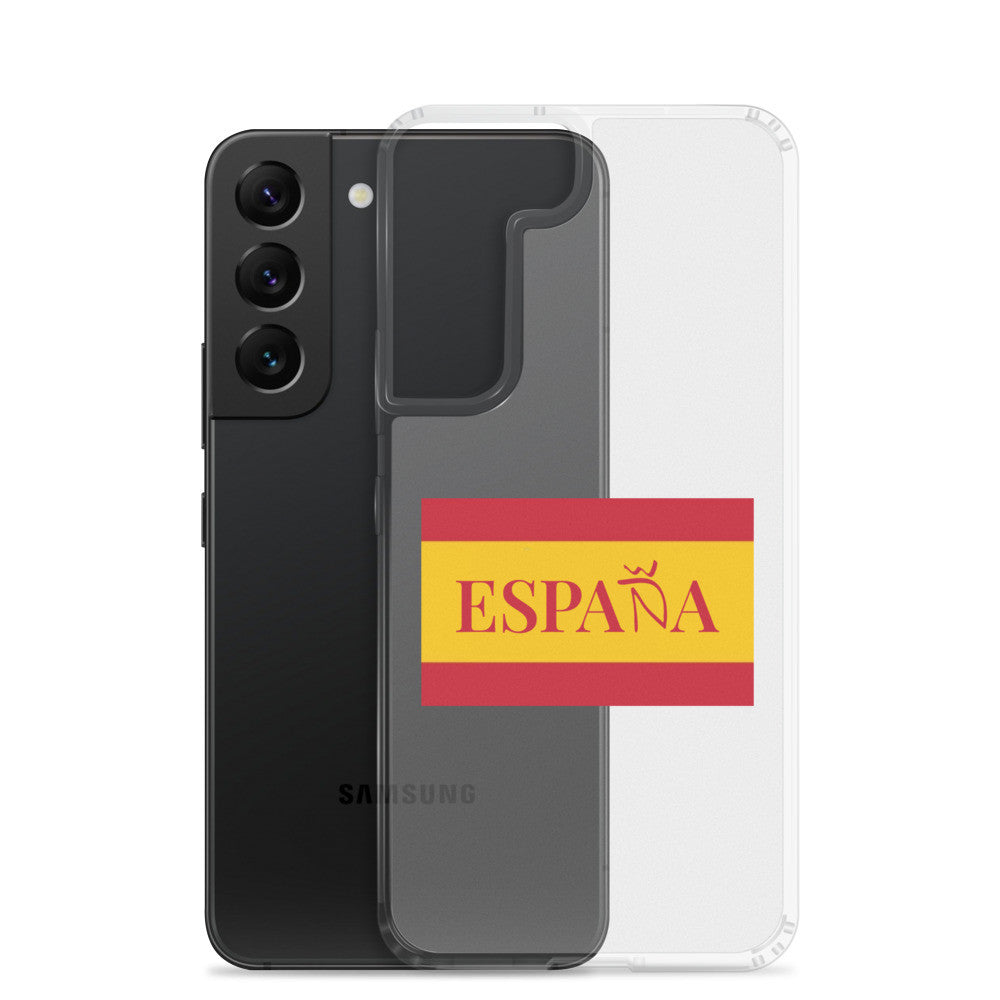 Carcasa transparente Samsung ESPAÑA con bandera pequeña