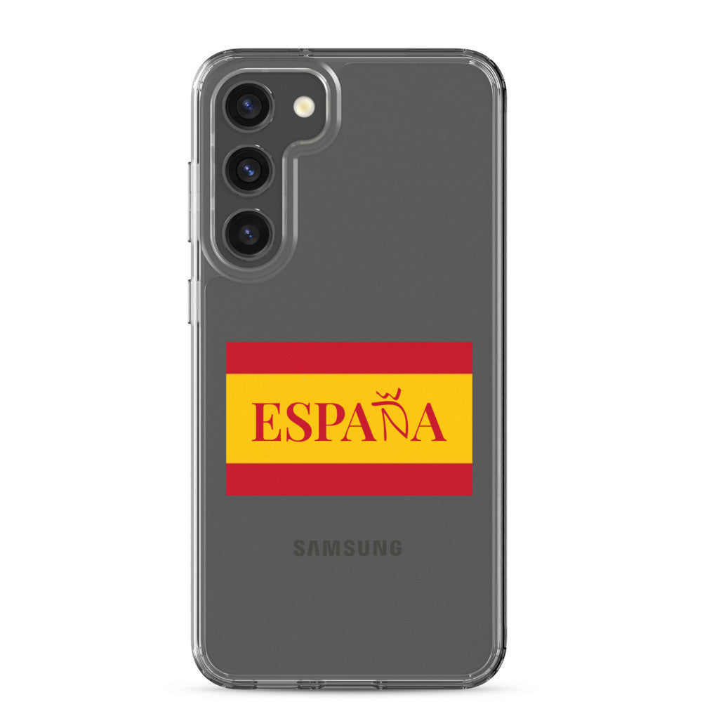 Carcasa transparente Samsung ESPAÑA con bandera pequeña