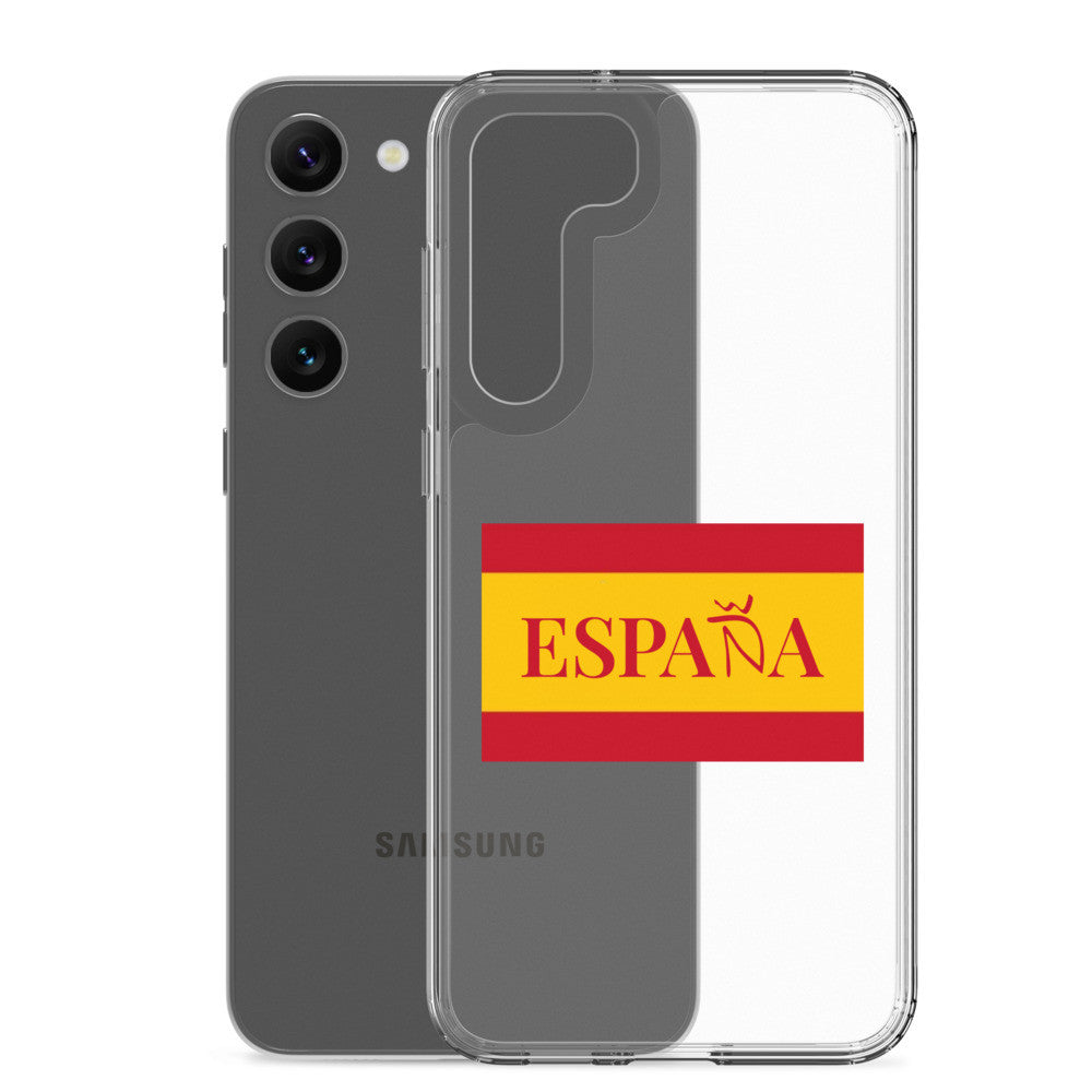 Carcasa transparente Samsung ESPAÑA con bandera pequeña