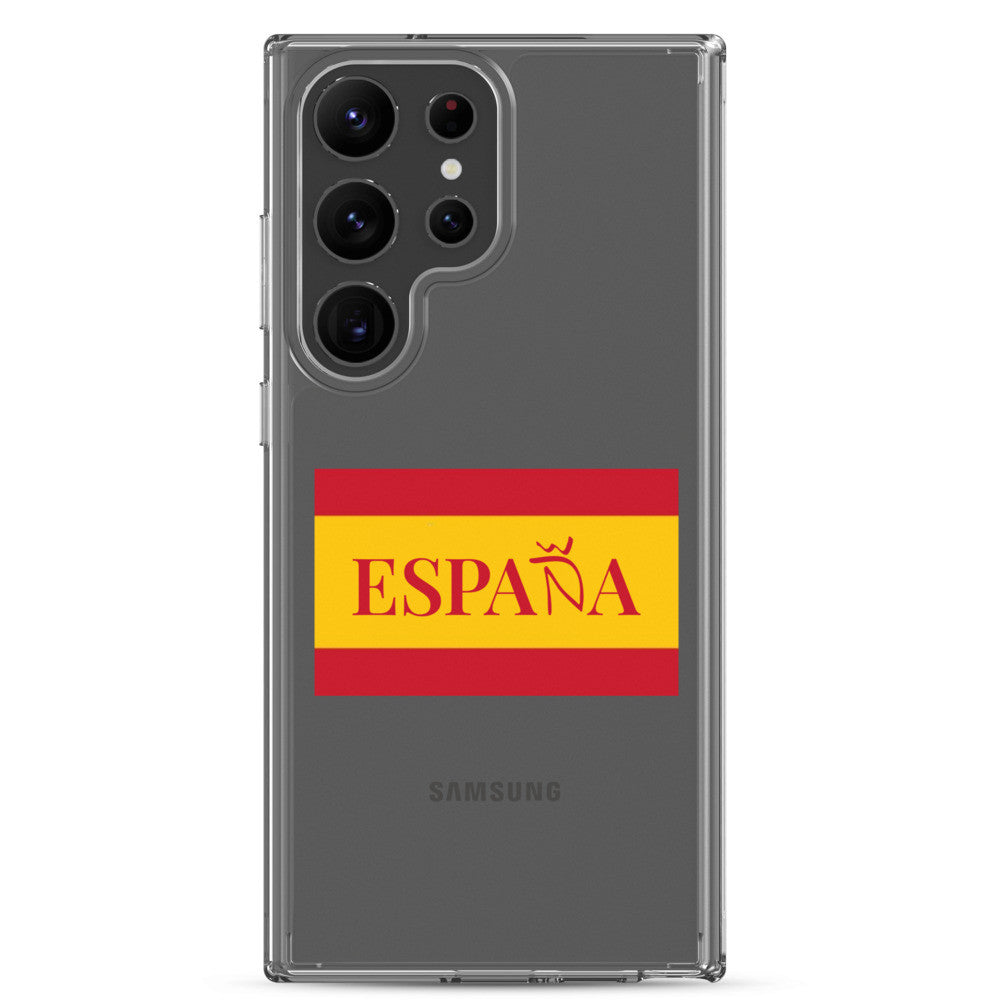 Carcasa transparente Samsung ESPAÑA con bandera pequeña