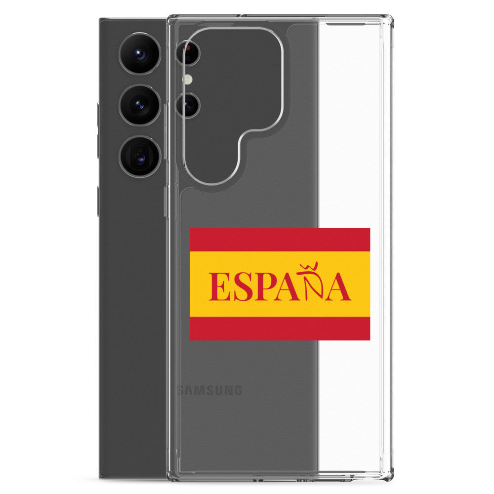Carcasa transparente Samsung ESPAÑA con bandera pequeña