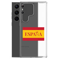 Carcasa transparente Samsung ESPAÑA con bandera pequeña