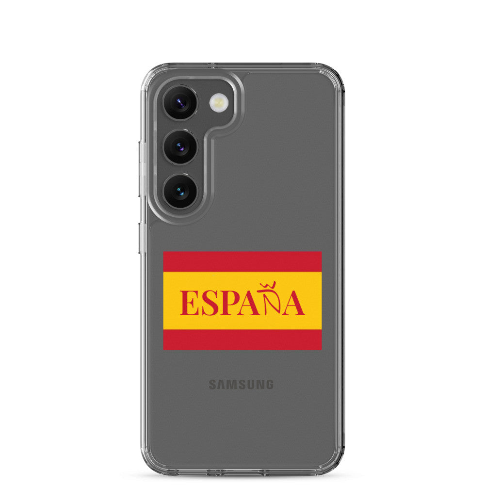 Carcasa transparente Samsung ESPAÑA con bandera pequeña