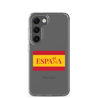 Carcasa transparente Samsung ESPAÑA con bandera pequeña