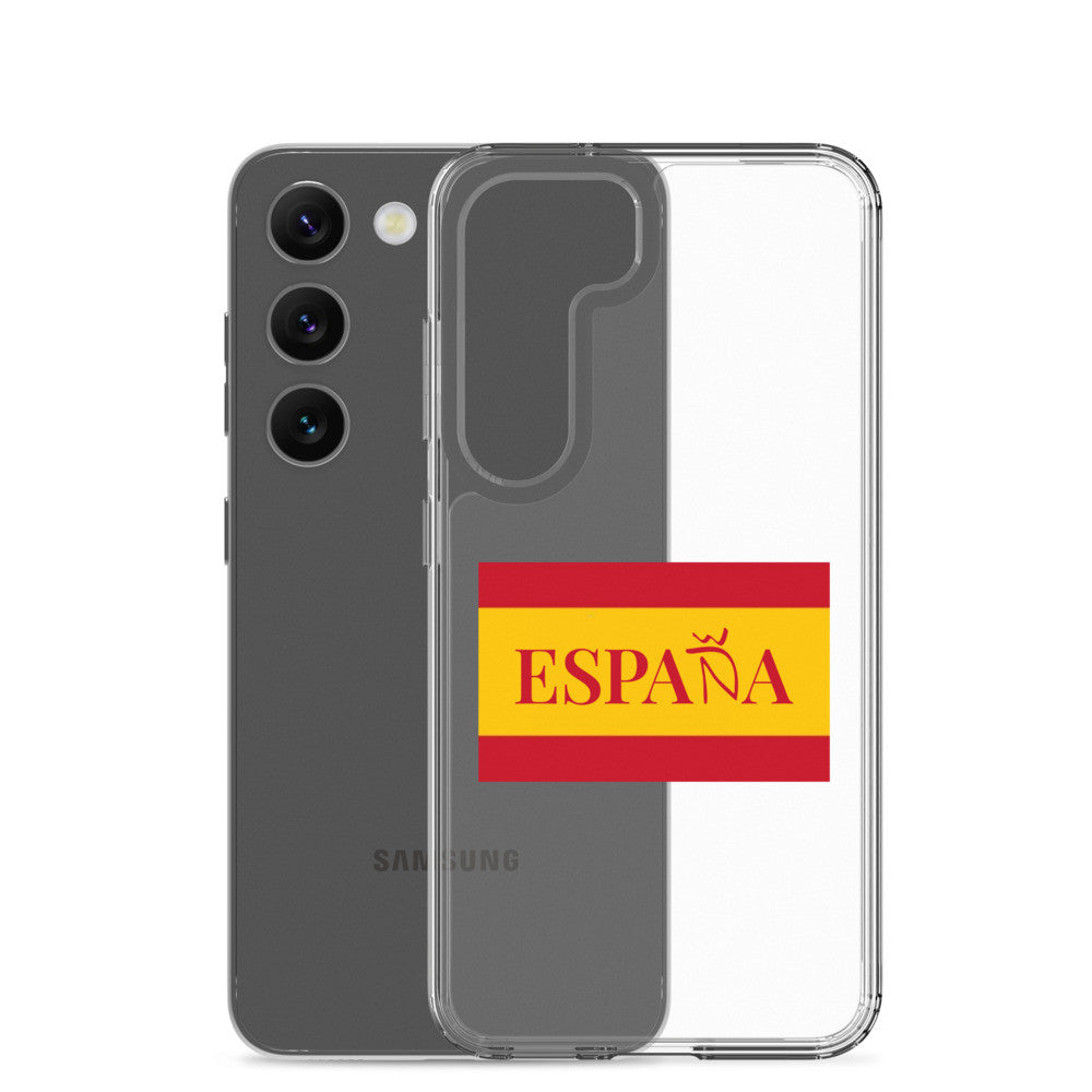 Carcasa transparente Samsung ESPAÑA con bandera pequeña