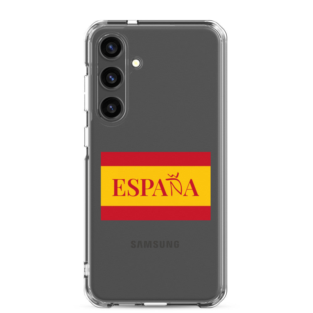 Carcasa transparente Samsung ESPAÑA con bandera pequeña
