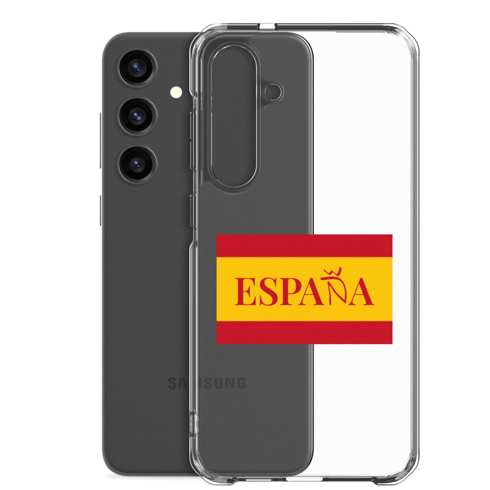 Carcasa transparente Samsung ESPAÑA con bandera pequeña