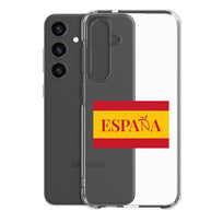 Carcasa transparente Samsung ESPAÑA con bandera pequeña