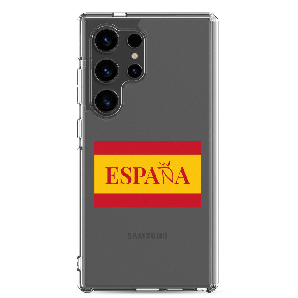 Carcasa transparente Samsung ESPAÑA con bandera pequeña