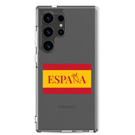 Carcasa transparente Samsung ESPAÑA con bandera pequeña
