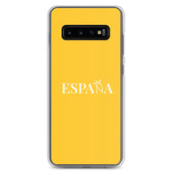 Carcasa transparente Samsung ESPAÑA amarilla letra blanca
