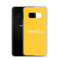 Carcasa transparente Samsung ESPAÑA amarilla letra blanca